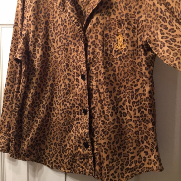Ralph Lauren leopard animal print blouse/L - Picture 5 of 8